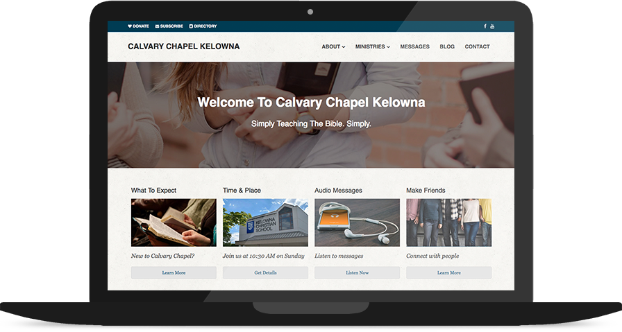 Church Website Design on a Laptop